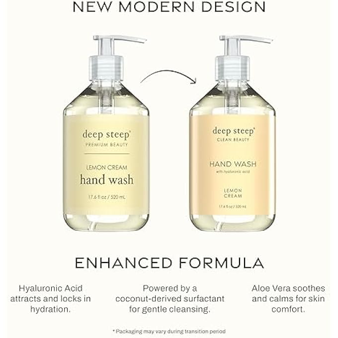 Deep Steep ARGAN OIL LIQUID HAND WASH,520ML - LEMON CREAM - Image 2